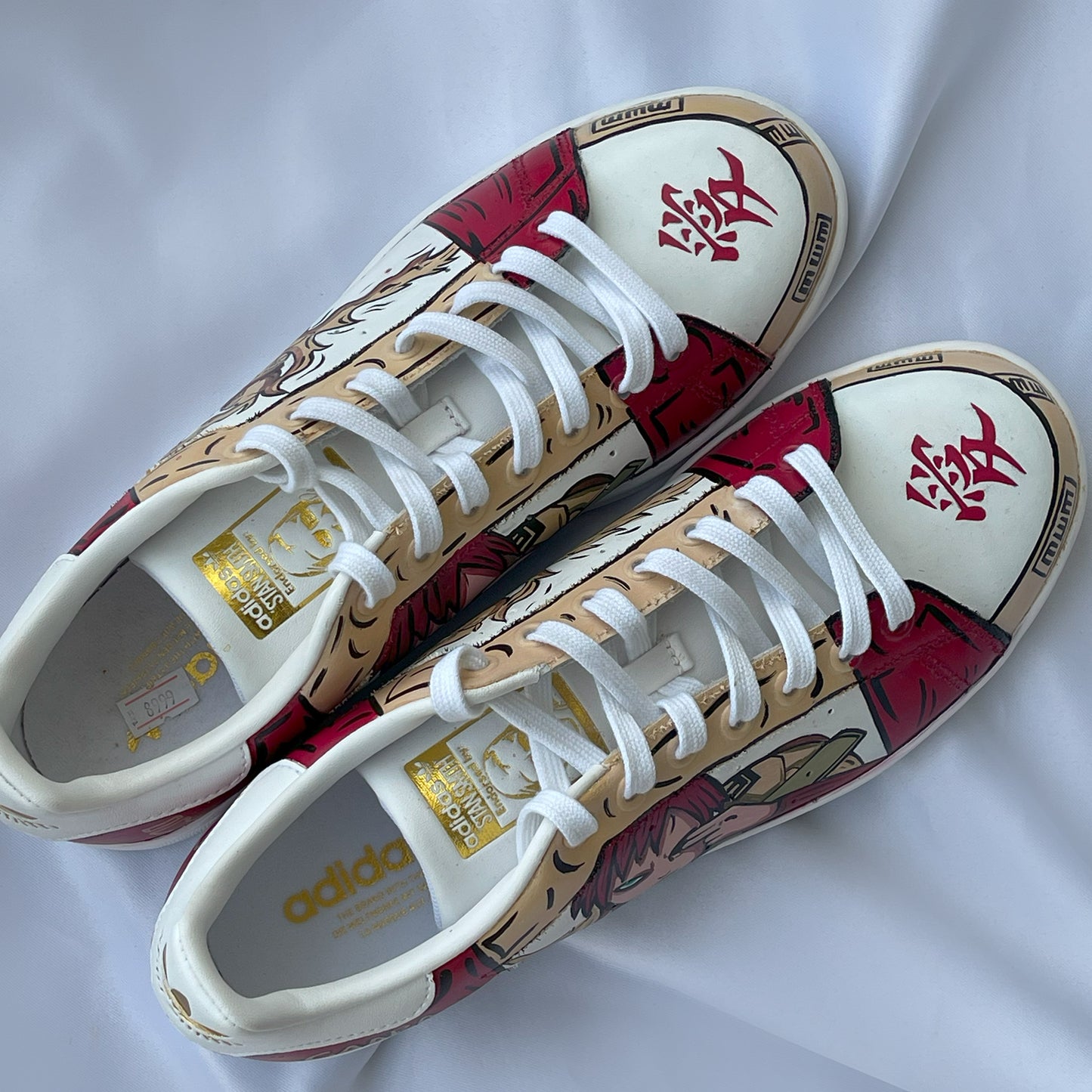 Handpainted Custom Adidas Sneakers – Gaara Anime Design