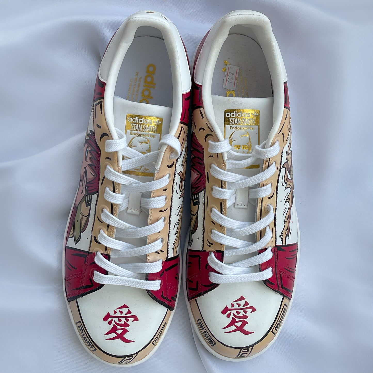 Handpainted Custom Adidas Sneakers – Gaara Anime Design