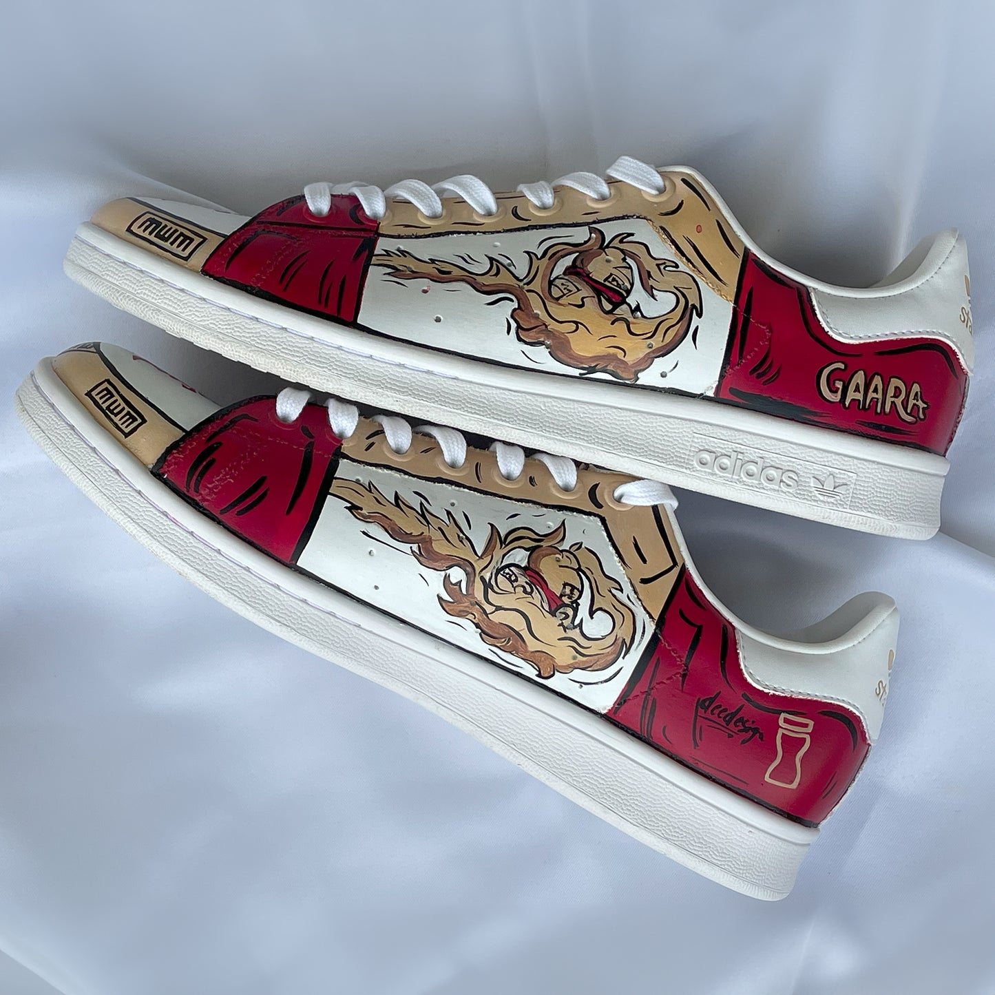 Handpainted Custom Adidas Sneakers – Gaara Anime Design