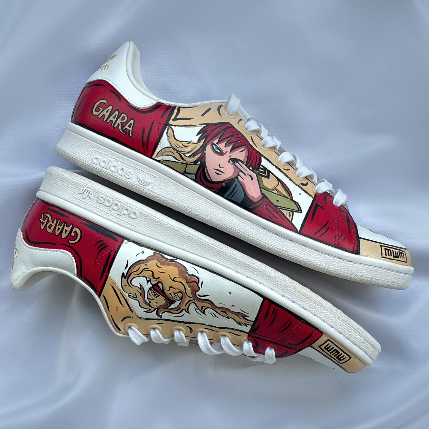 Handpainted Custom Adidas Sneakers – Gaara Anime Design