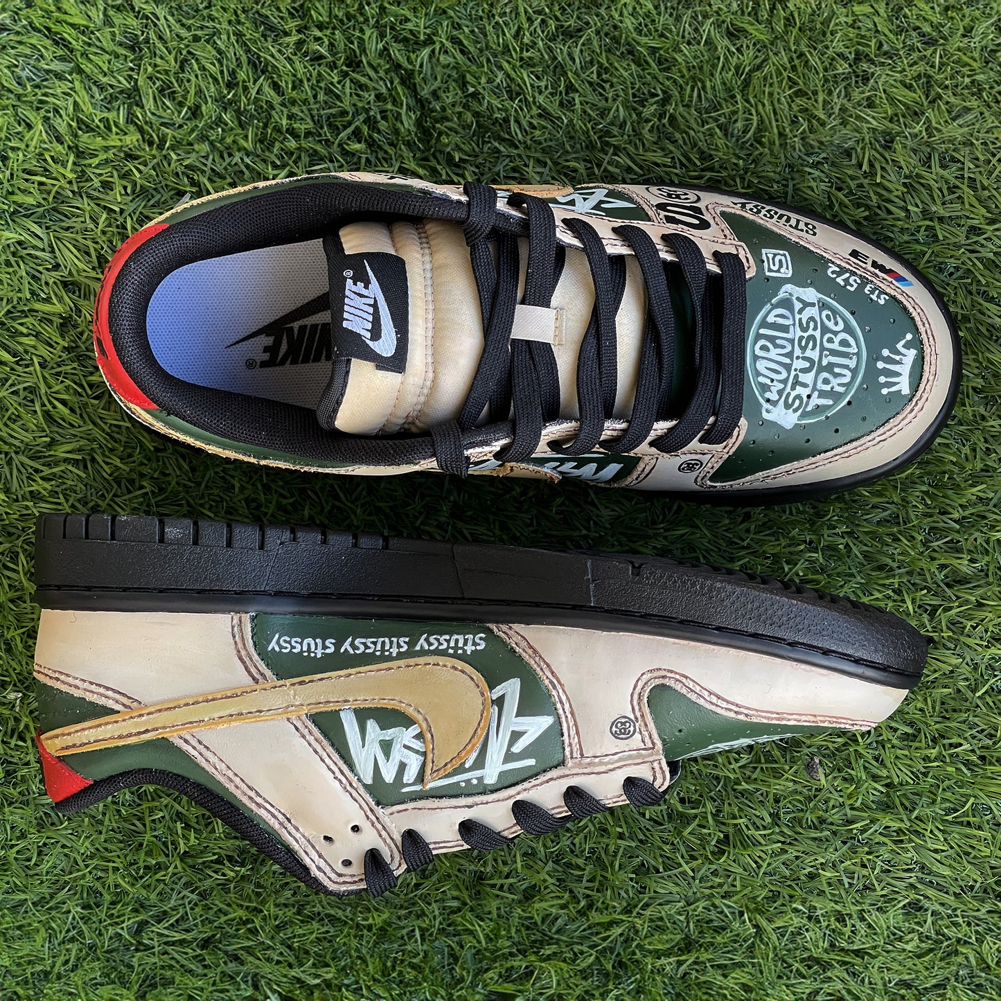 Handpainted Custom Sneakers – Stüssy and Thrasher Design