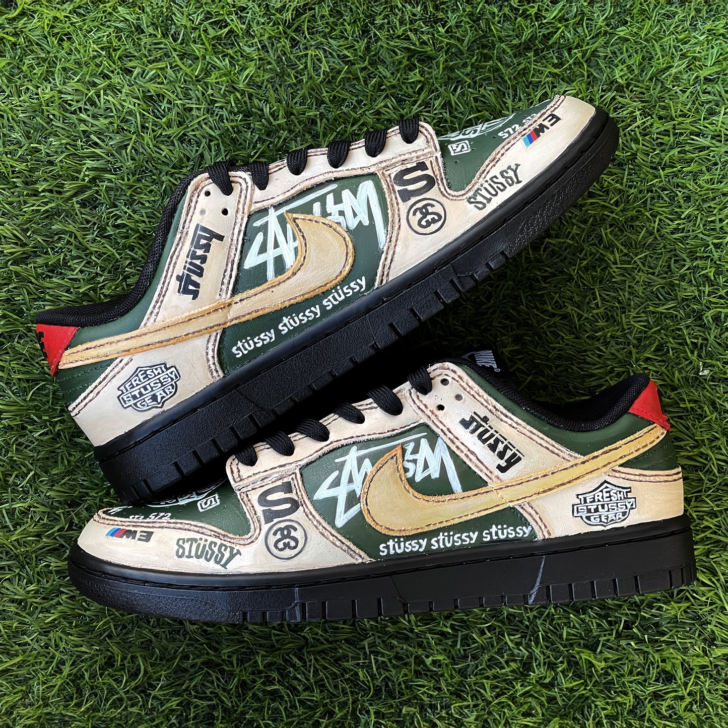 Handpainted Custom Sneakers – Stüssy and Thrasher Design