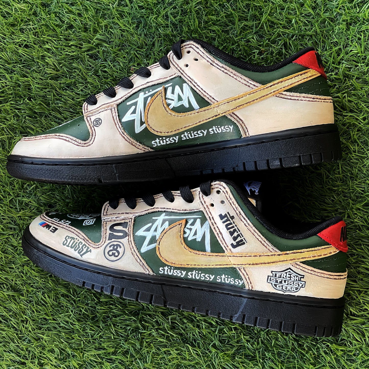 Handpainted Custom Sneakers – Stüssy and Thrasher Design