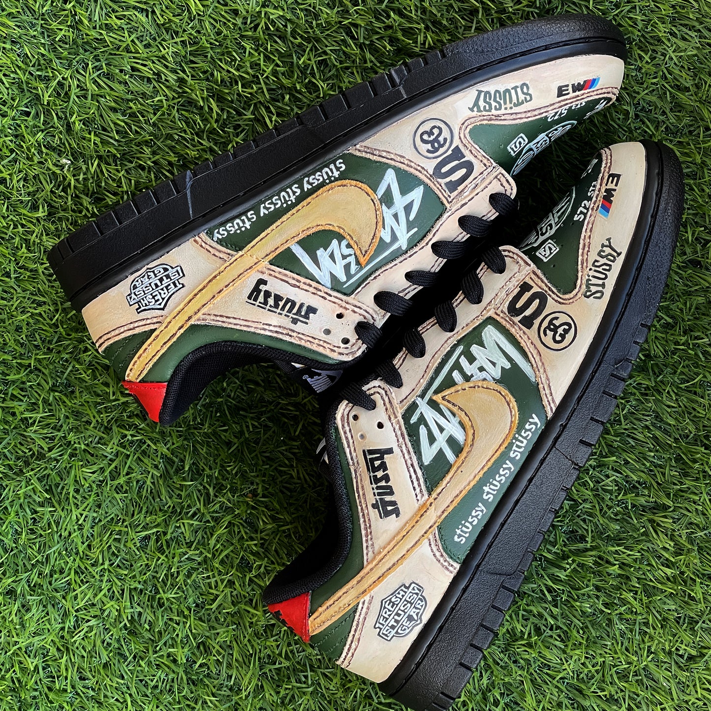 Handpainted Custom Sneakers – Stüssy and Thrasher Design