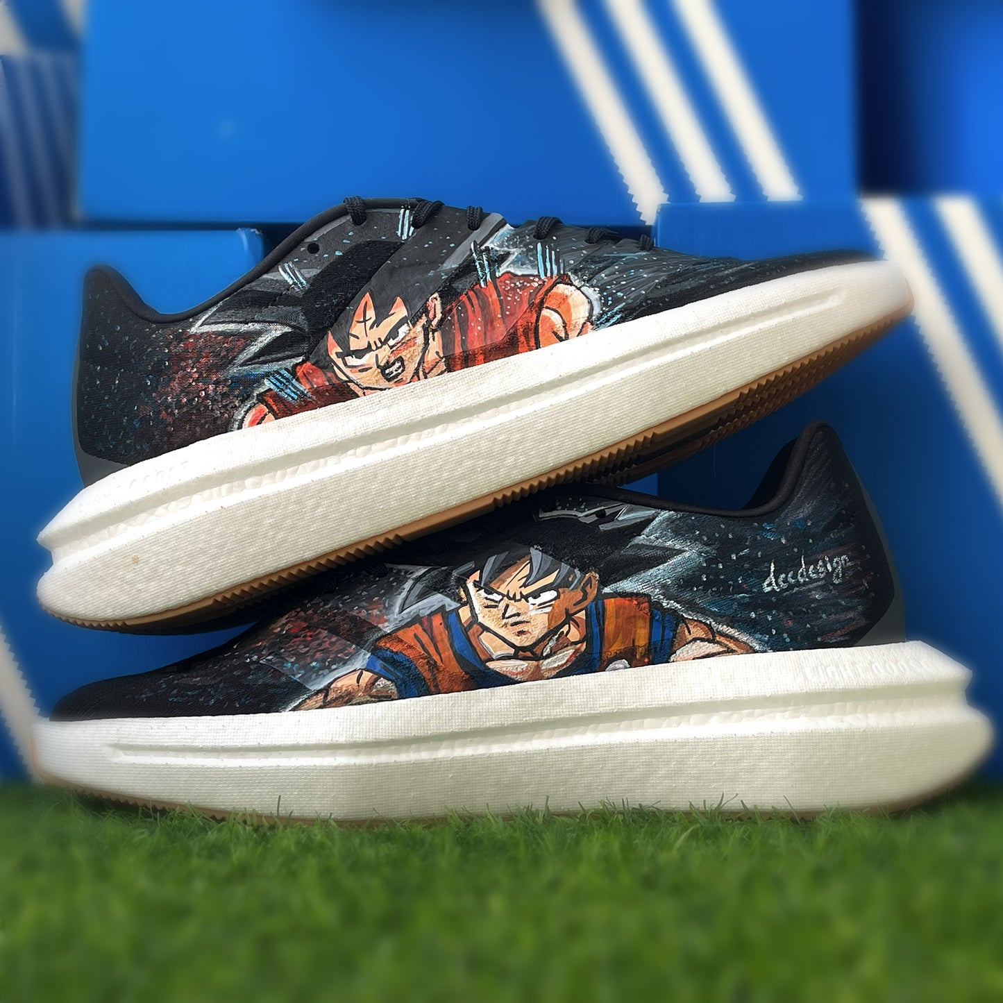 Handpainted Custom Sneakers – Goku Dragon Ball Z Design