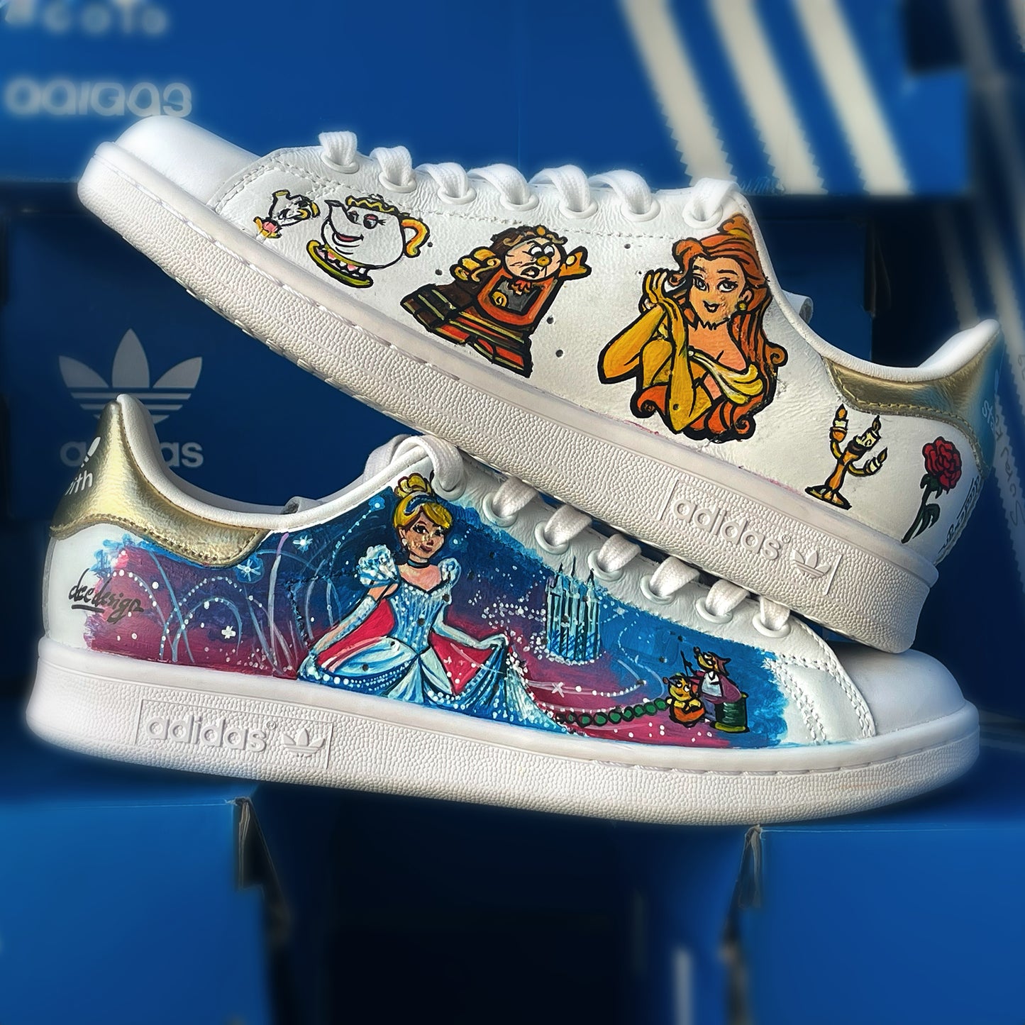 Handpainted Custom Adidas Sneakers – Disney Princess Collection
