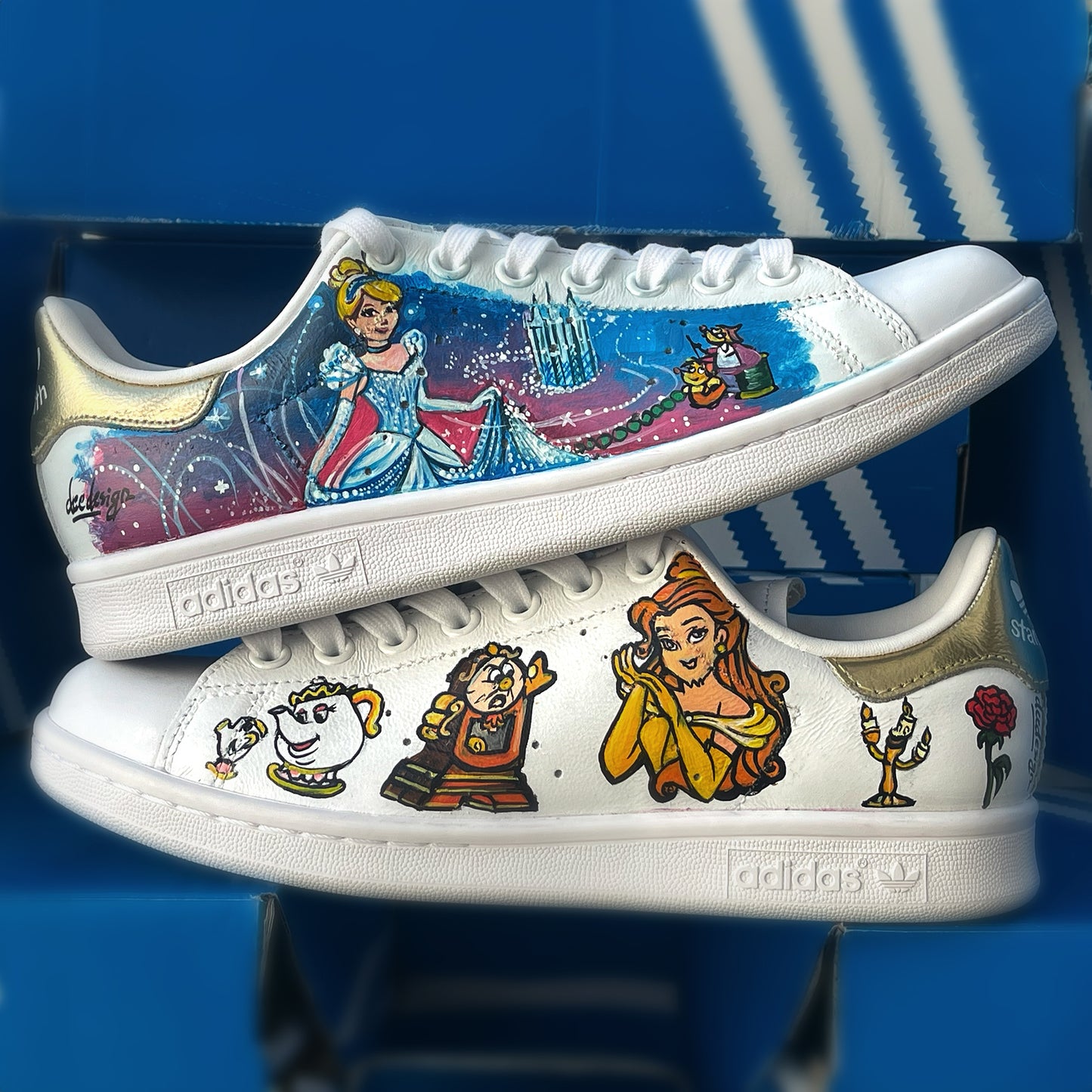 Handpainted Custom Adidas Sneakers – Disney Princess Collection