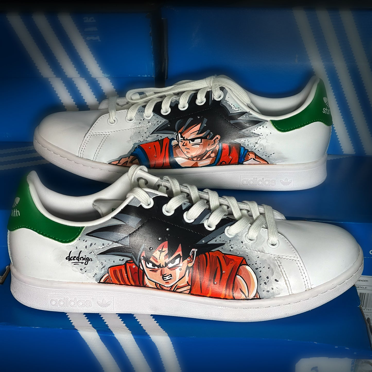 Handpainted Goku-Themed Sneakers – Unleash Your Inner Saiyan