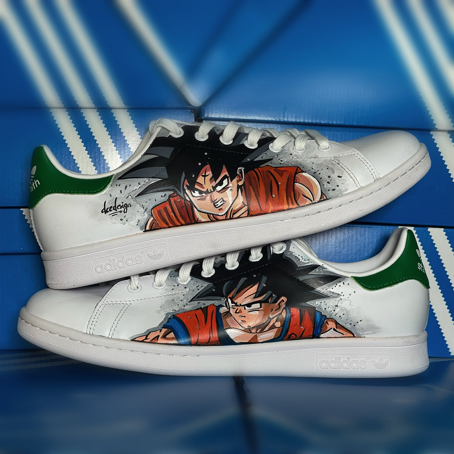 Handpainted Goku-Themed Sneakers – Unleash Your Inner Saiyan