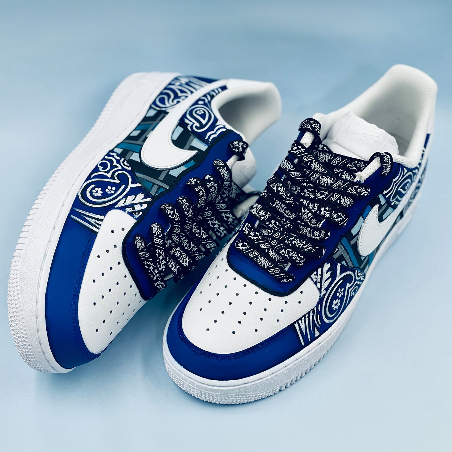 Custom Blue Paisley Air Force 1