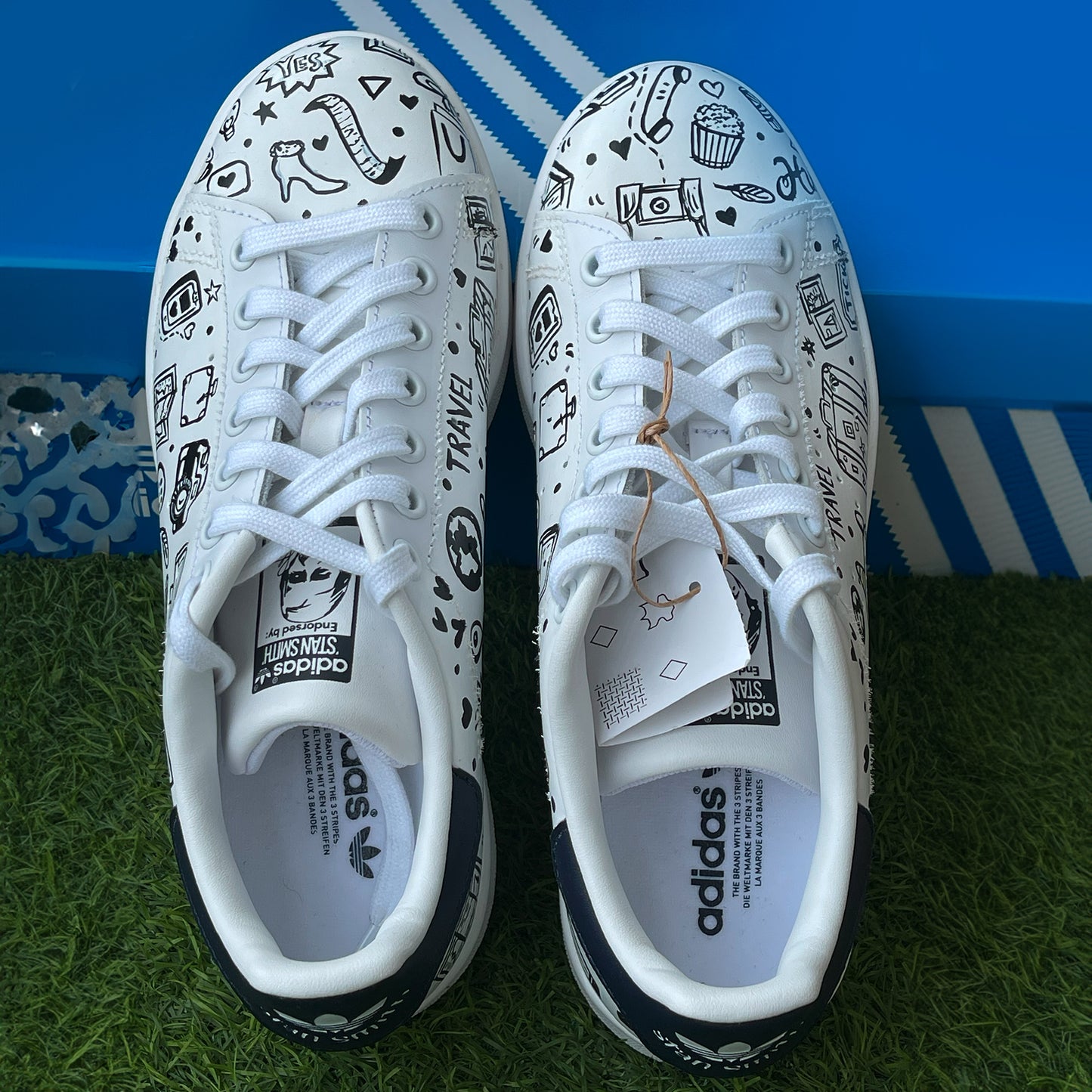 Handpainted Travel-Themed Sneakers – Embark on a Journey of Style