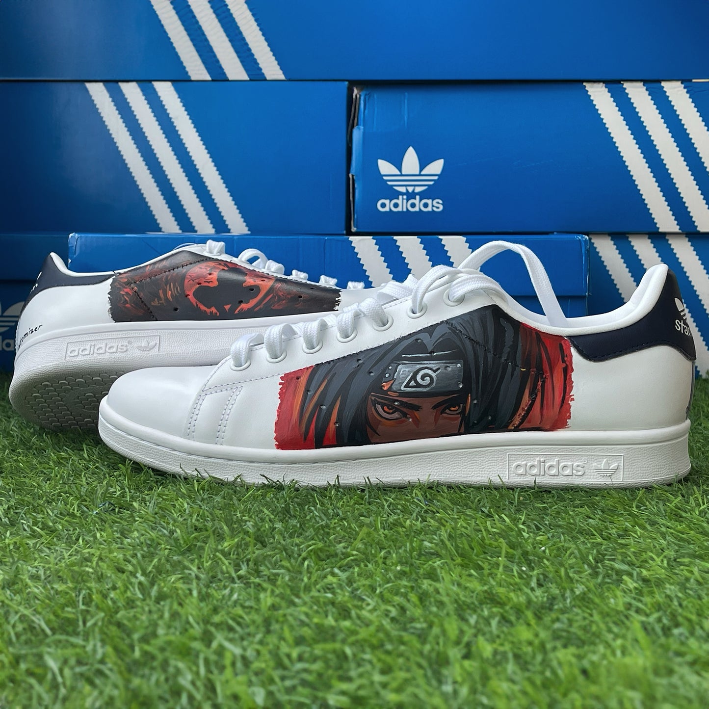 Itachi Handpainted Custom Adidas Sneakers with Anime-Inspired Artwork