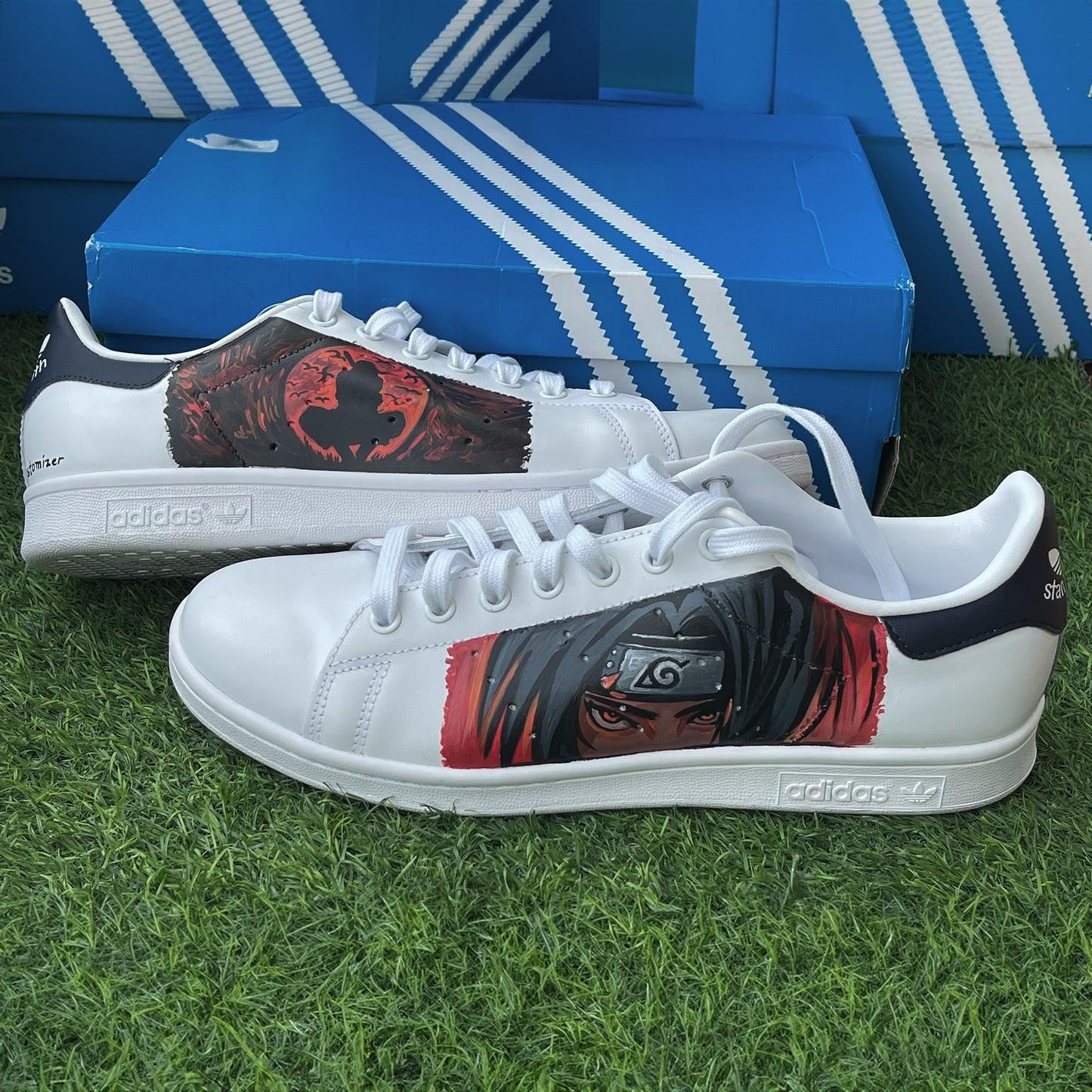 Itachi Handpainted Custom Adidas Sneakers with Anime-Inspired Artwork