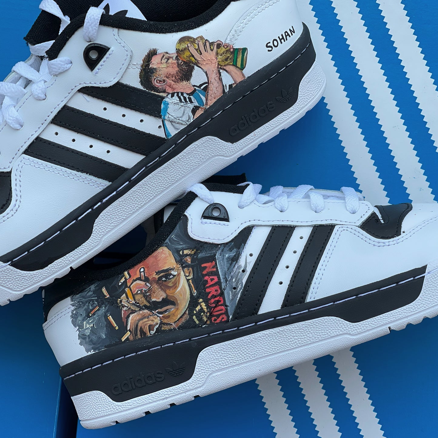 Custom Handpainted Messi x Narcos Adidas Sneakers