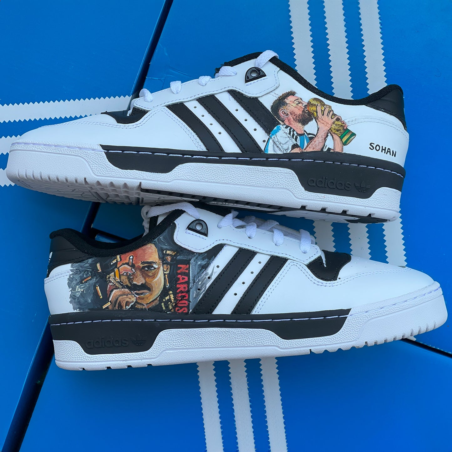 Custom Handpainted Messi x Narcos Adidas Sneakers