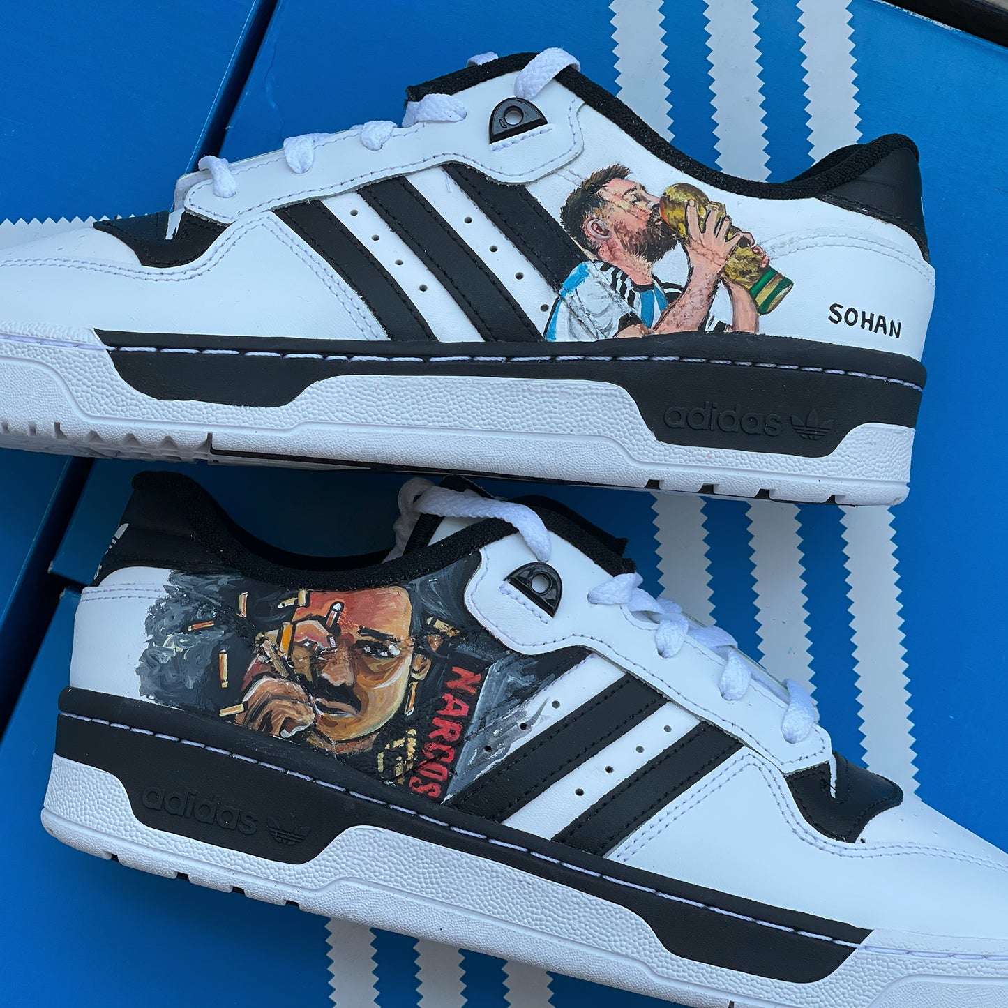 Custom Handpainted Messi x Narcos Adidas Sneakers