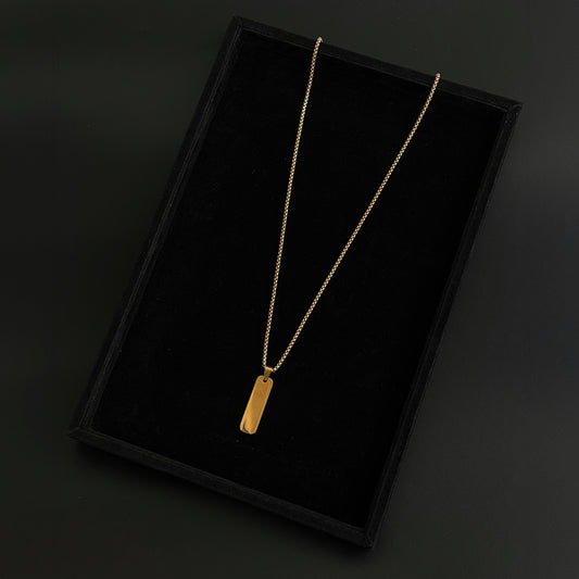Minimal Gold Bar with chain