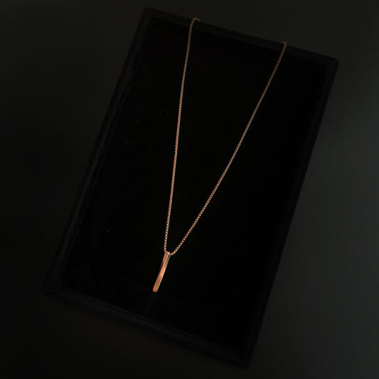 For men Minimal Rose Gold Bar Pendant Men chain