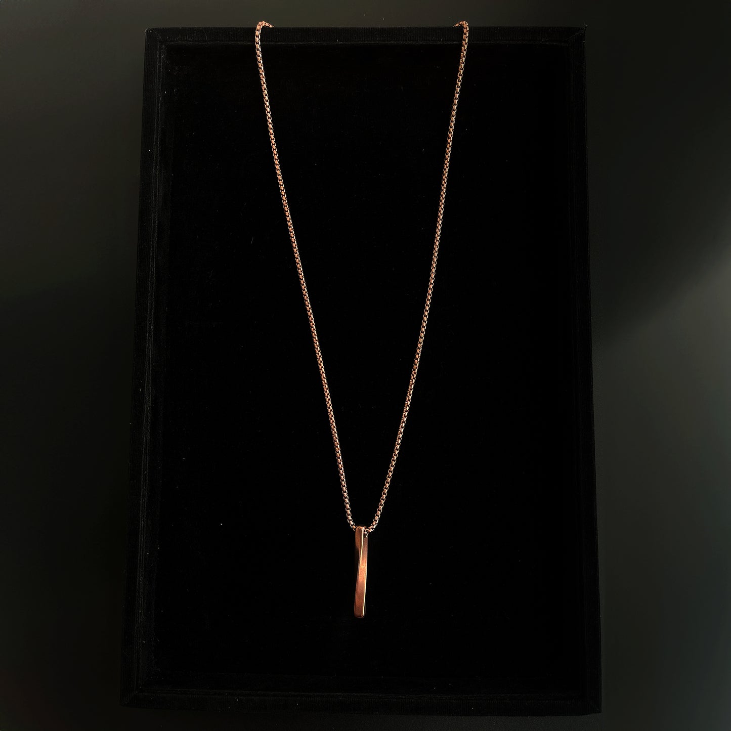 For men Minimal Rose Gold Bar Pendant Men chain