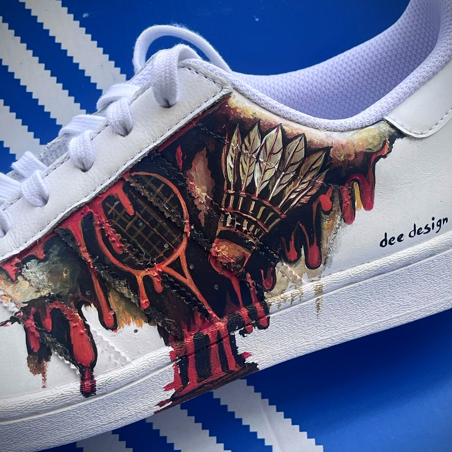 Handpainted Custom Sneakers – Fierce Tiger and Warrior Design