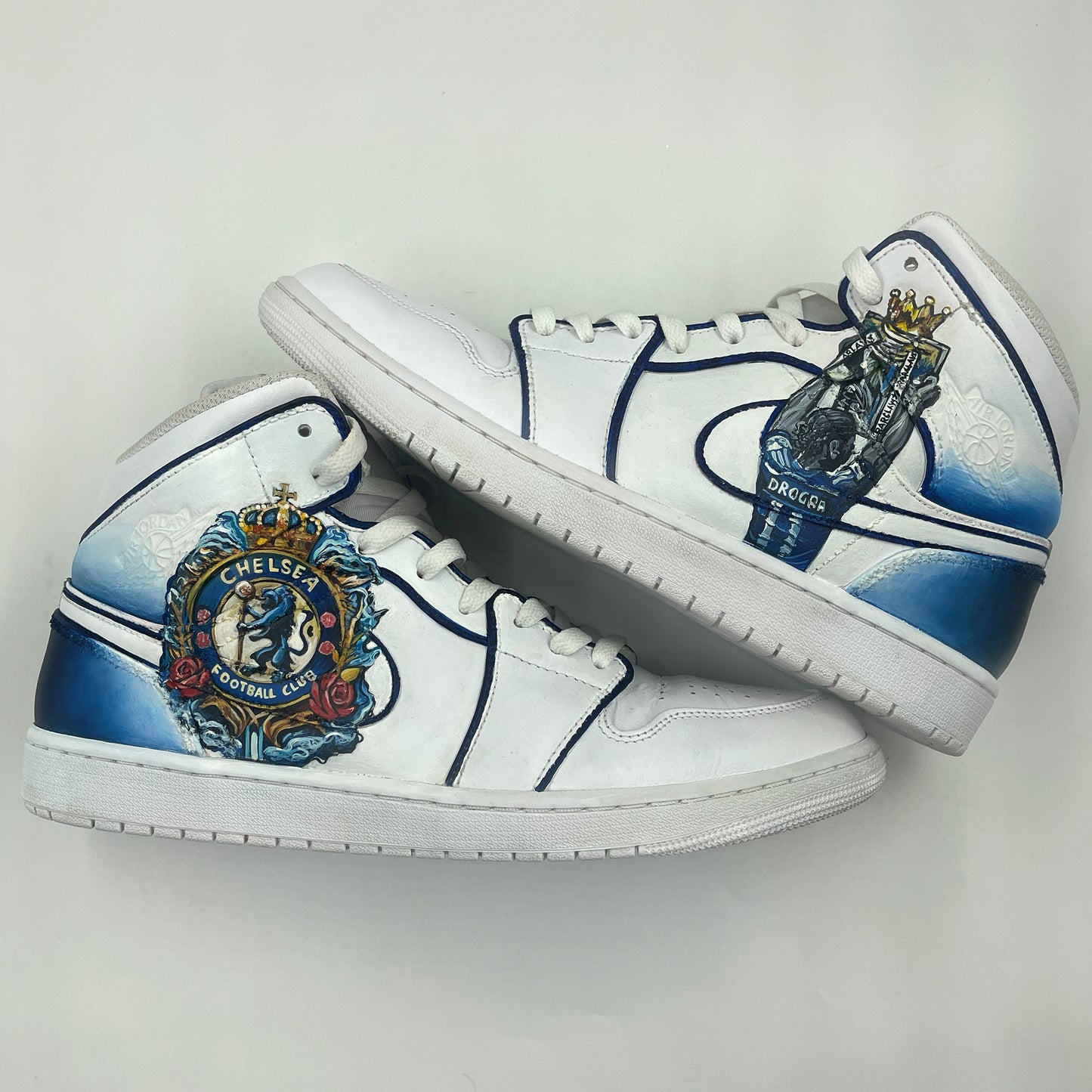 Handpainted Chelsea FC-Themed Sneakers