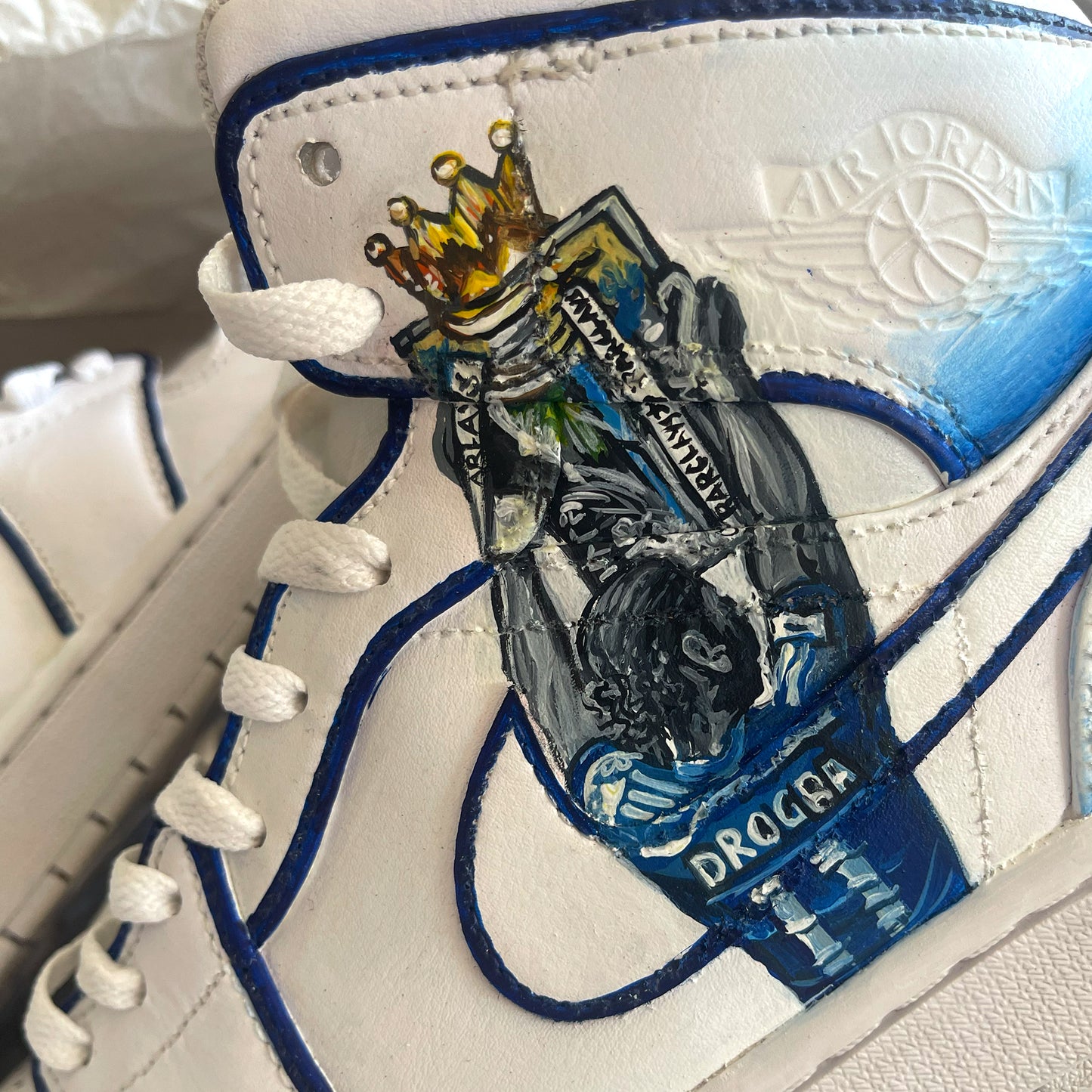 Handpainted Chelsea FC-Themed Sneakers