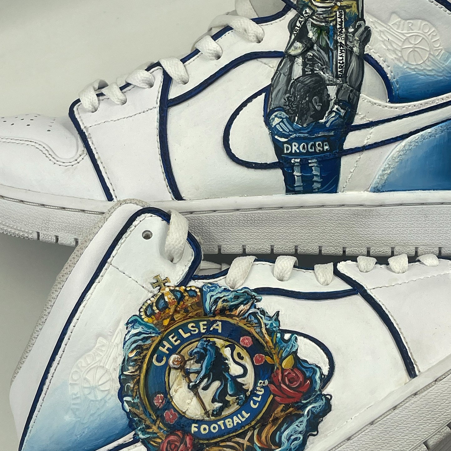 Handpainted Chelsea FC-Themed Sneakers