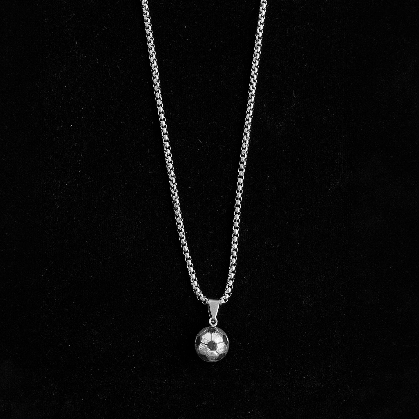 Men's Stainless Steel Soccer Ball Pendant With Chain