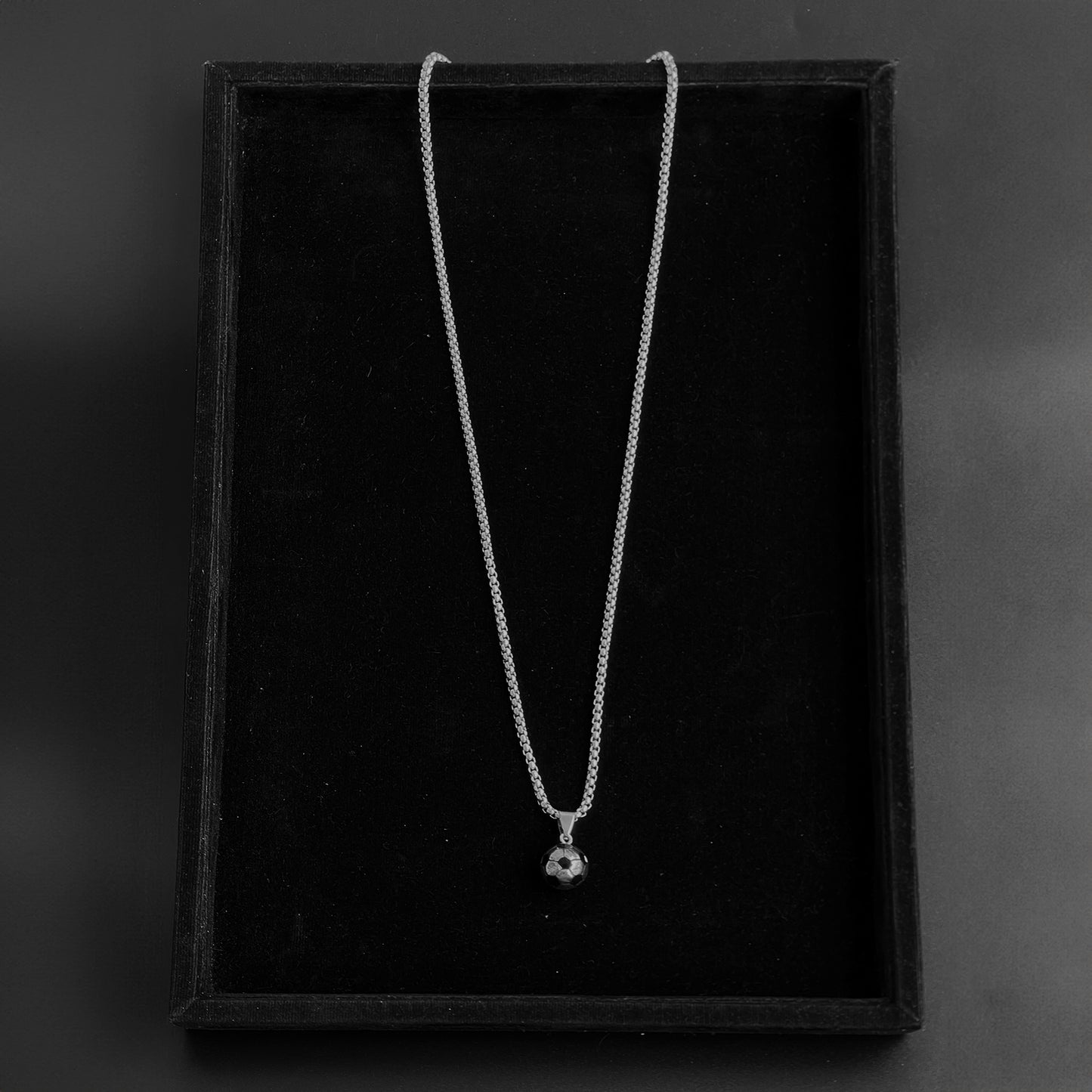 Men's Stainless Steel Soccer Ball Pendant With Chain