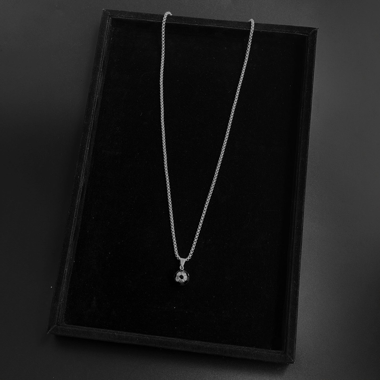 Men's Stainless Steel Soccer Ball Pendant With Chain