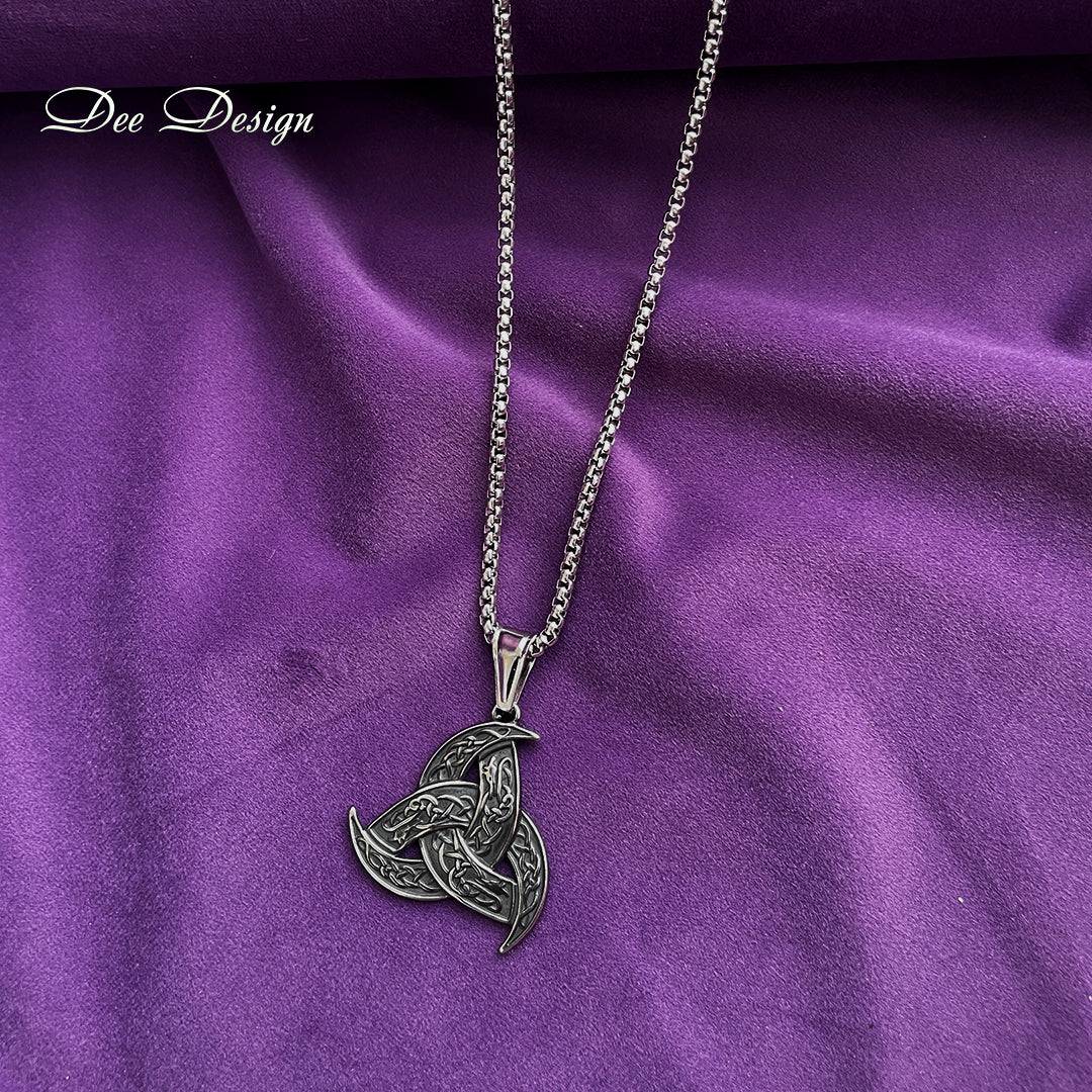Men’s Stainless Steel Celtic Trinity Knot Pendant Necklace