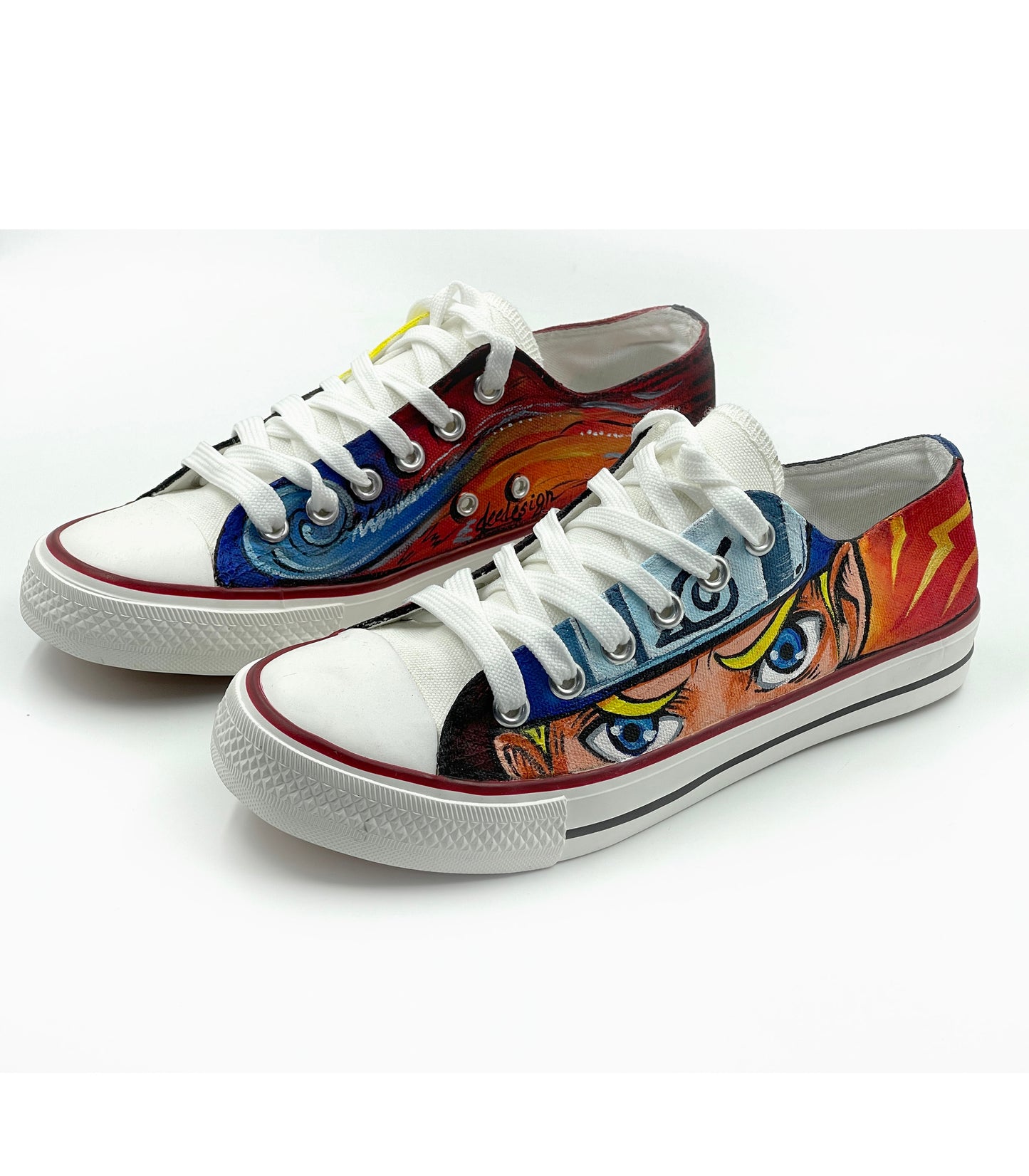 Naruto design on canvas shoes