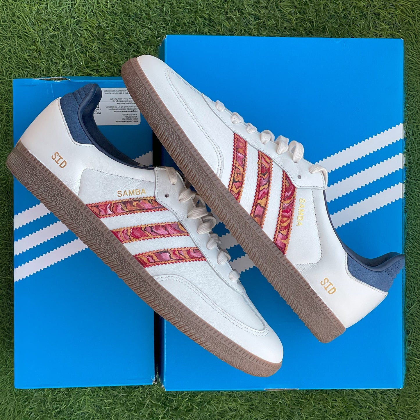Handpainted Adidas Samba Sneakers – Custom Marble Edition