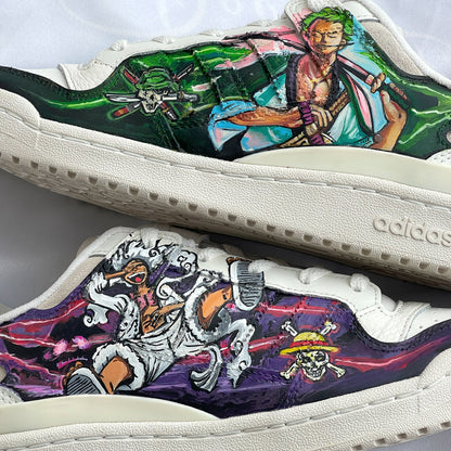 Handpainted One Piece / Zoro -Themed Adidas Sneakers
