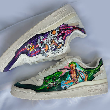 Handpainted One Piece / Zoro -Themed Adidas Sneakers