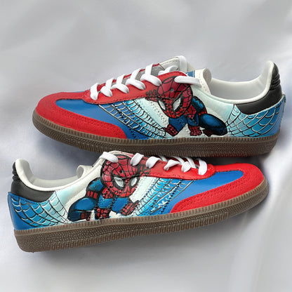 Handpainted Custom Sneakers – Spider-Man Design