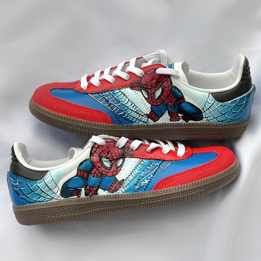 Handpainted Custom Sneakers – Spider-Man Design