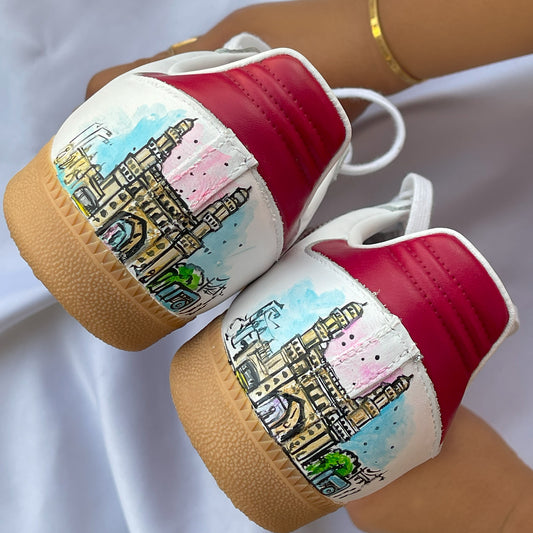 Handpainted Custom Sneakers – Hyderabad Landmark Design