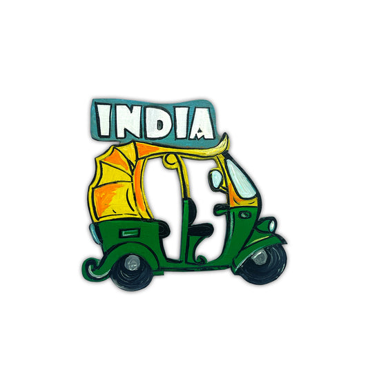 "Colorful 'India Auto Rickshaw' Fridge Magnet