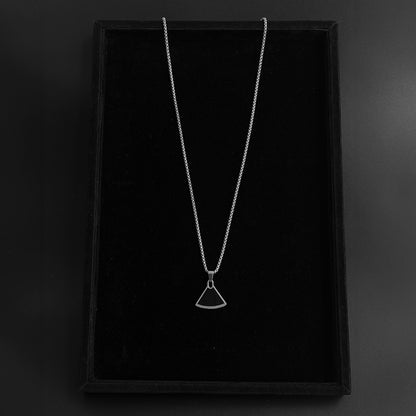 Men’s Stainless Steel Geometric Pendant with chain – Modern Edge, Minimal Form.