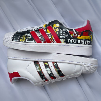 Handpainted Custom Adidas Sneakers – Van Gogh and Taxi Driver Design