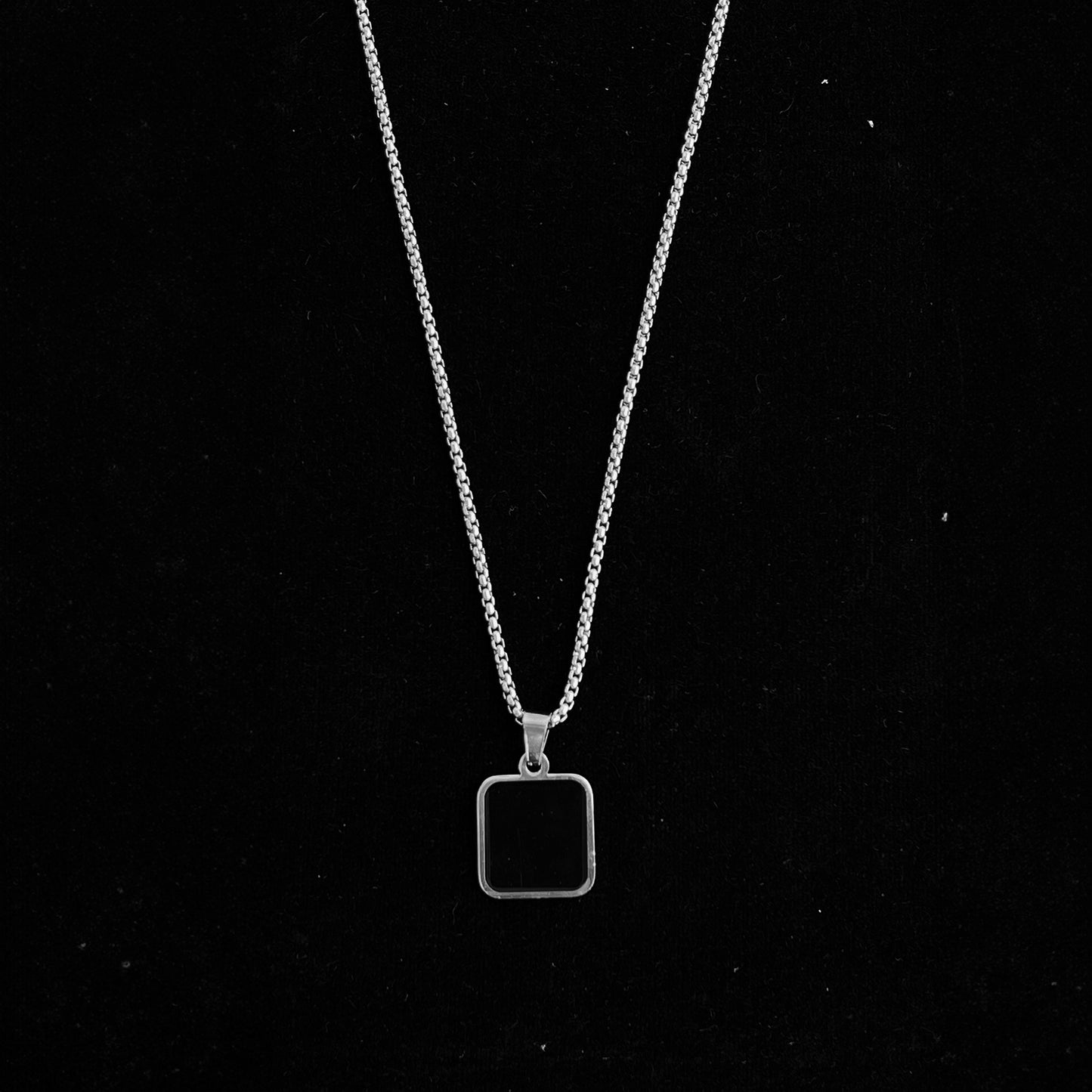 Men’s Stainless Steel Frame Pendant with chain  – Minimal Power, Maximum Style.
