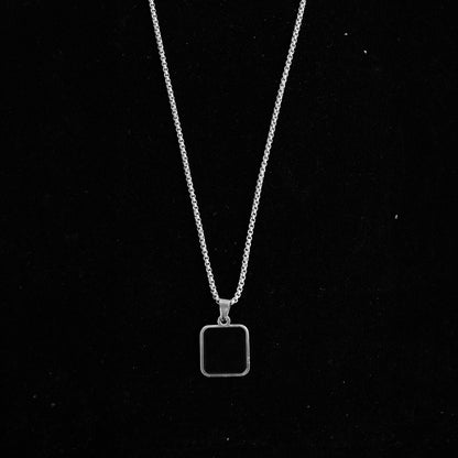 Men’s Stainless Steel Frame Pendant with chain  – Minimal Power, Maximum Style.