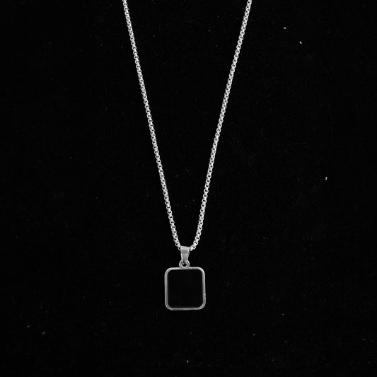 Men’s Stainless Steel Frame Pendant with chain  – Minimal Power, Maximum Style.