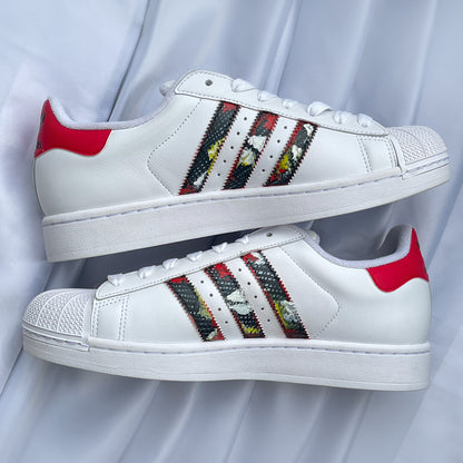 Handpainted Custom Adidas Sneakers – Van Gogh and Taxi Driver Design