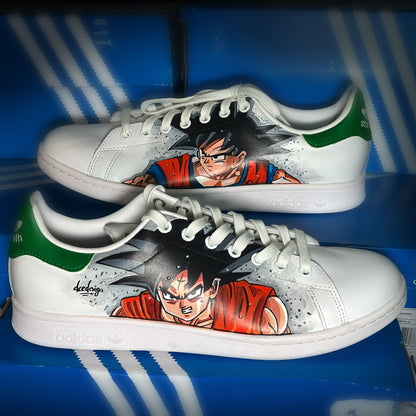 Handpainted Goku-Themed Sneakers – Unleash Your Inner Saiyan