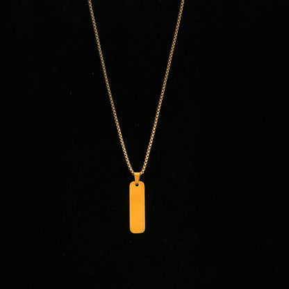 Minimal Gold Bar with chain