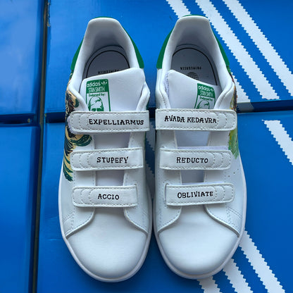 Handpainted Custom Adidas Sneakers Featuring Harry Potter-Inspired Artwork