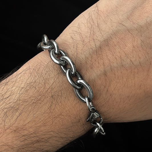 Gunmetal stainless steel men's bracelet