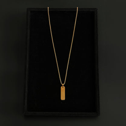 Minimal Gold Bar with chain